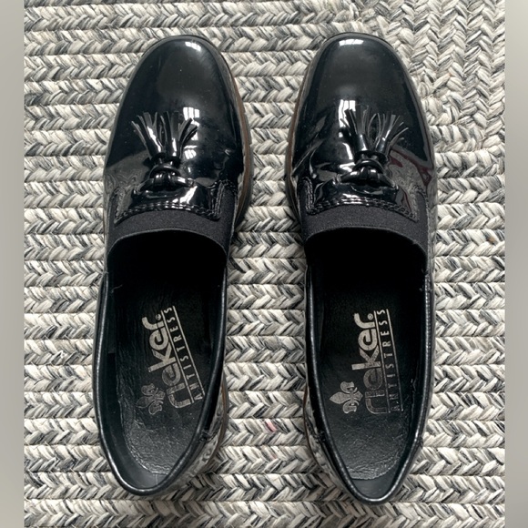 Rieker Shoes - ◾️RIEKER Black Patent Leather shoes wedges loafers